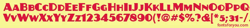 JuanitaItc Font – Red Fonts on Yellow Background