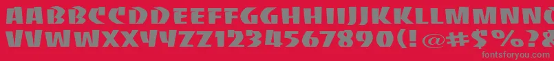 Baccauw-Schriftart – Graue Schriften auf rotem Hintergrund