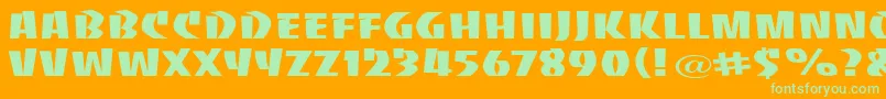 Baccauw Font – Green Fonts on Orange Background