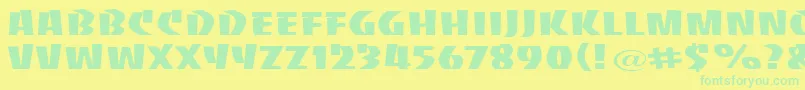 Baccauw Font – Green Fonts on Yellow Background
