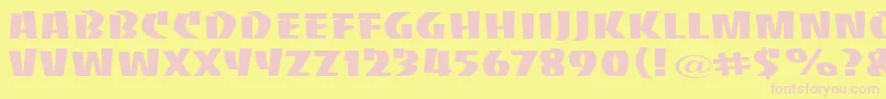 Baccauw Font – Pink Fonts on Yellow Background