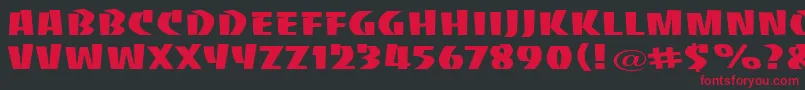 Baccauw-Schriftart – Rote Schriften auf schwarzem Hintergrund