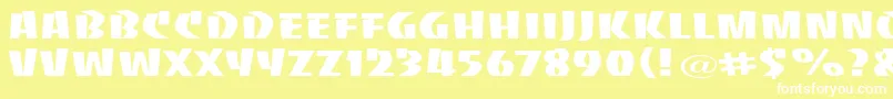 Baccauw Font – White Fonts on Yellow Background