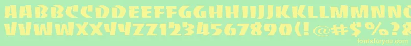 Baccauw Font – Yellow Fonts on Green Background