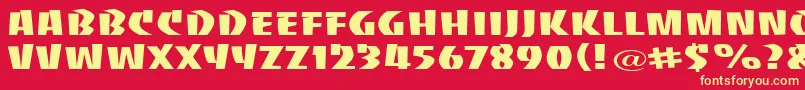 Baccauw Font – Yellow Fonts on Red Background