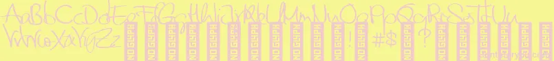FriendsDemo-Schriftart – Rosa Schriften auf gelbem Hintergrund