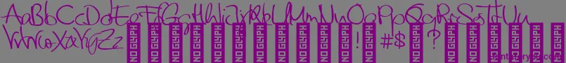 Шрифт FriendsDemo – фиолетовые шрифты на сером фоне