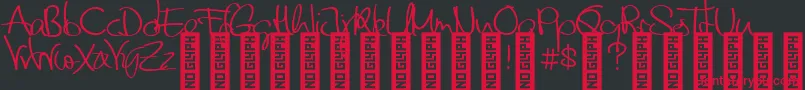 FriendsDemo-Schriftart – Rote Schriften auf schwarzem Hintergrund