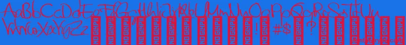 FriendsDemo Font – Red Fonts on Blue Background
