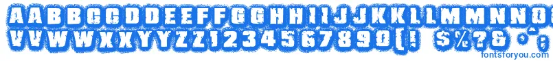 フォントJmhBelicosa – 白い背景に青い文字