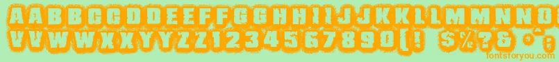 JmhBelicosa Font – Orange Fonts on Green Background