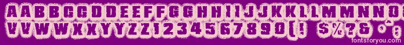 JmhBelicosa-fontti – vaaleanpunaiset fontit violetilla taustalla