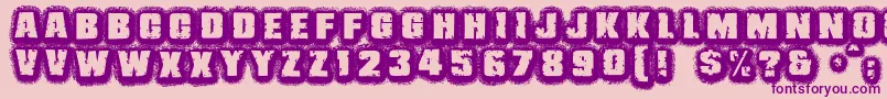 フォントJmhBelicosa – ピンクの背景に紫のフォント
