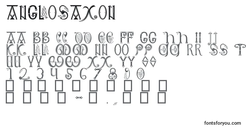 A fonte Anglosaxon – alfabeto, números, caracteres especiais