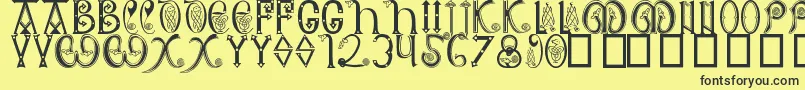 Anglosaxon Font – Black Fonts on Yellow Background