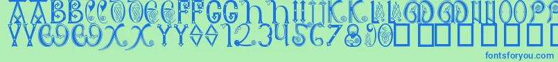 Anglosaxon Font – Blue Fonts on Green Background