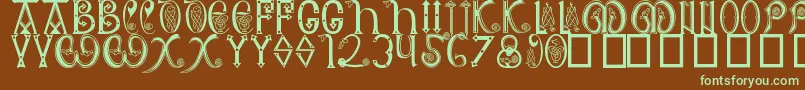 Anglosaxon Font – Green Fonts on Brown Background