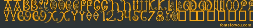 Anglosaxon Font – Orange Fonts on Black Background