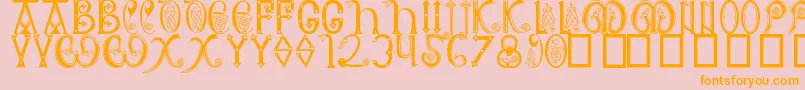 Anglosaxon-Schriftart – Orangefarbene Schriften auf rosa Hintergrund