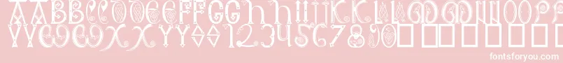 Anglosaxon-Schriftart – Weiße Schriften auf rosa Hintergrund