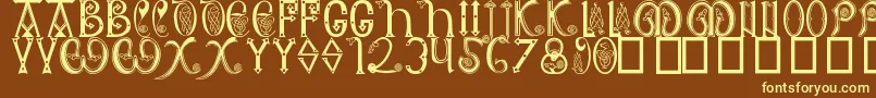 Anglosaxon Font – Yellow Fonts on Brown Background