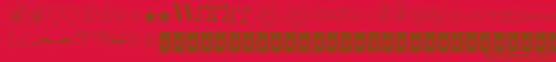 Czcionka BellaKDingsAreCool – brązowe czcionki na czerwonym tle