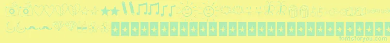 Шрифт BellaKDingsAreCool – зелёные шрифты на жёлтом фоне