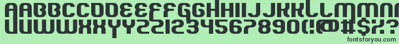 QuousInno-fontti – mustat fontit vihreällä taustalla