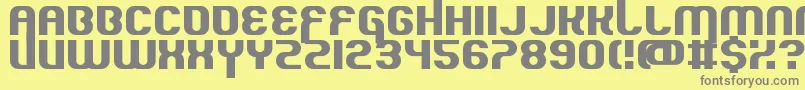 QuousInno-fontti – harmaat kirjasimet keltaisella taustalla