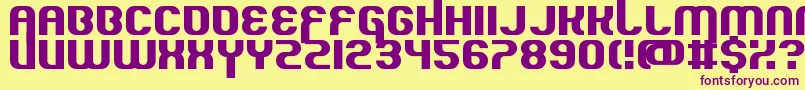 QuousInno Font – Purple Fonts on Yellow Background