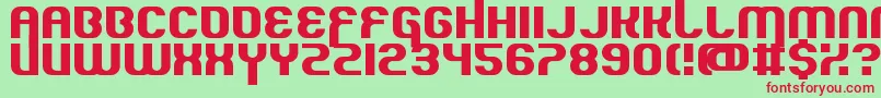 QuousInno Font – Red Fonts on Green Background