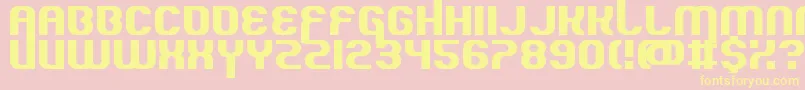 QuousInno-fontti – keltaiset fontit vaaleanpunaisella taustalla