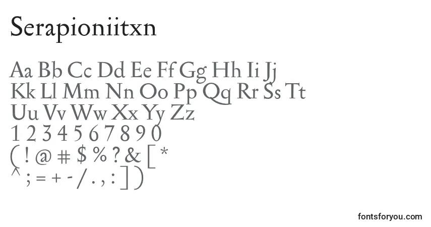 Czcionka Serapioniitxn – alfabet, cyfry, specjalne znaki