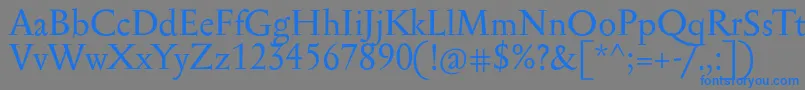 フォントSerapioniitxn – 灰色の背景に青い文字