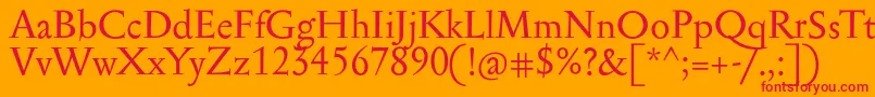 フォントSerapioniitxn – オレンジの背景に赤い文字