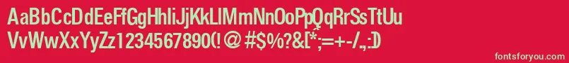 FoldersmeddbNormal Font – Green Fonts on Red Background