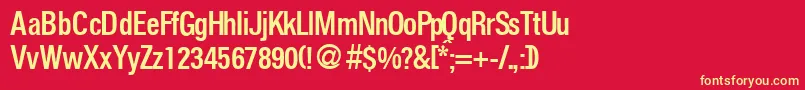 FoldersmeddbNormal Font – Yellow Fonts on Red Background