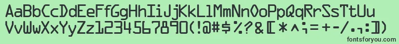 フォントOcr1sskRegular – 緑の背景に黒い文字