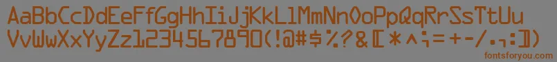 Ocr1sskRegular-Schriftart – Braune Schriften auf grauem Hintergrund