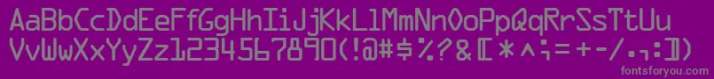 Ocr1sskRegular-Schriftart – Graue Schriften auf violettem Hintergrund