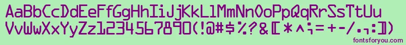 フォントOcr1sskRegular – 緑の背景に紫のフォント