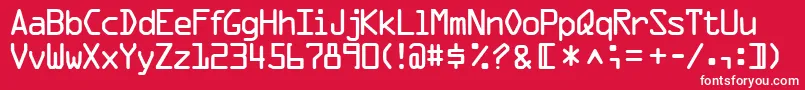 フォントOcr1sskRegular – 赤い背景に白い文字