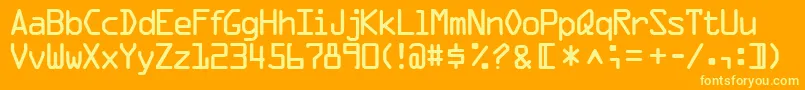 フォントOcr1sskRegular – オレンジの背景に黄色の文字