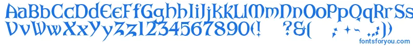 フォントArkhamBold – 白い背景に青い文字