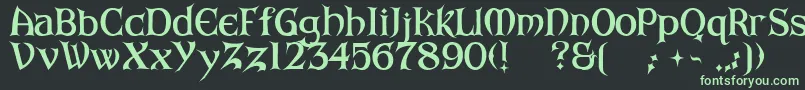 フォントArkhamBold – 黒い背景に緑の文字