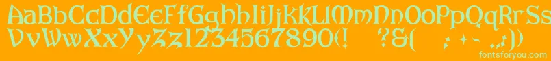 ArkhamBold Font – Green Fonts on Orange Background