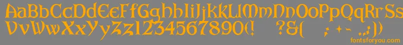 フォントArkhamBold – オレンジの文字は灰色の背景にあります。