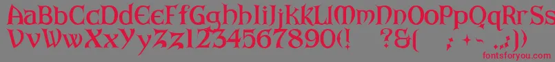 フォントArkhamBold – 赤い文字の灰色の背景