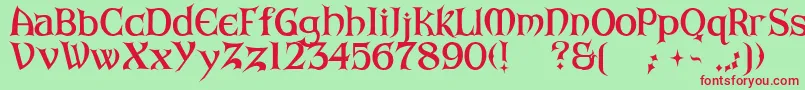 ArkhamBold Font – Red Fonts on Green Background