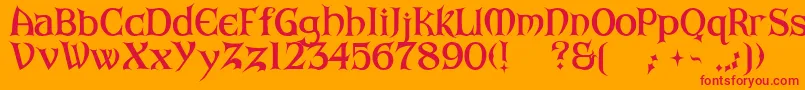 ArkhamBold Font – Red Fonts on Orange Background